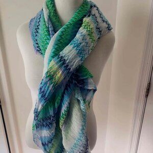 Multi-Color Green Infinity Scarf